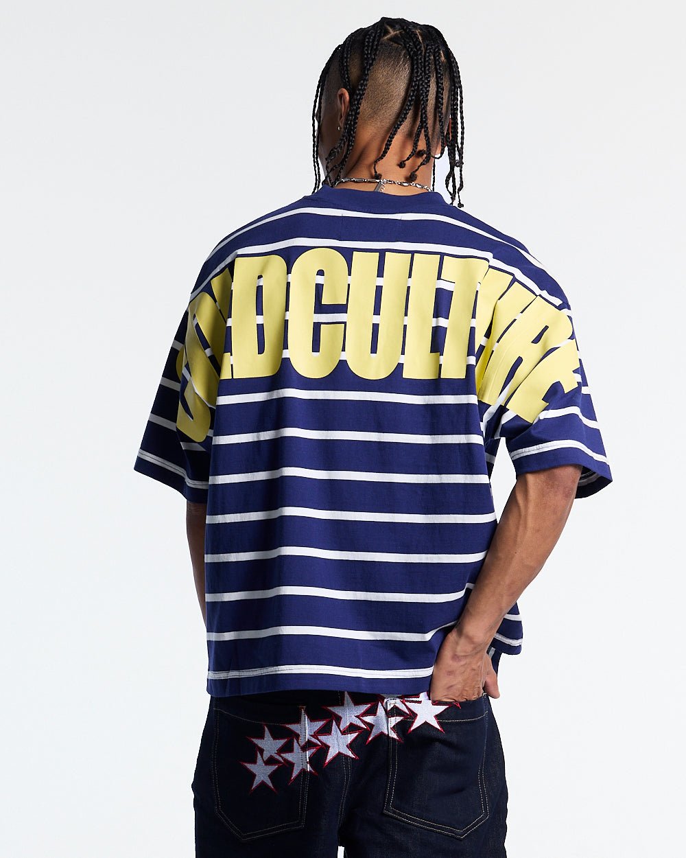 BAY STRIPE TEE NAVY - Cold Culture