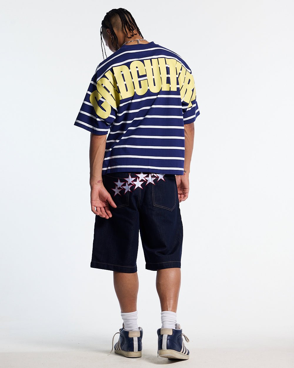 BAY STRIPE TEE NAVY - Cold Culture