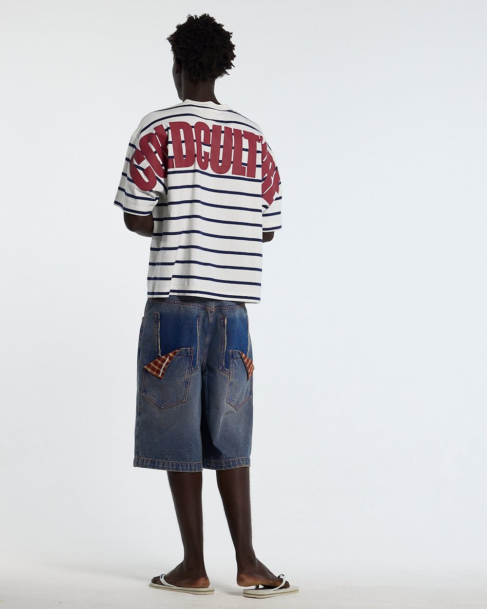 BAY STRIPE TEE WHITE - Cold Culture