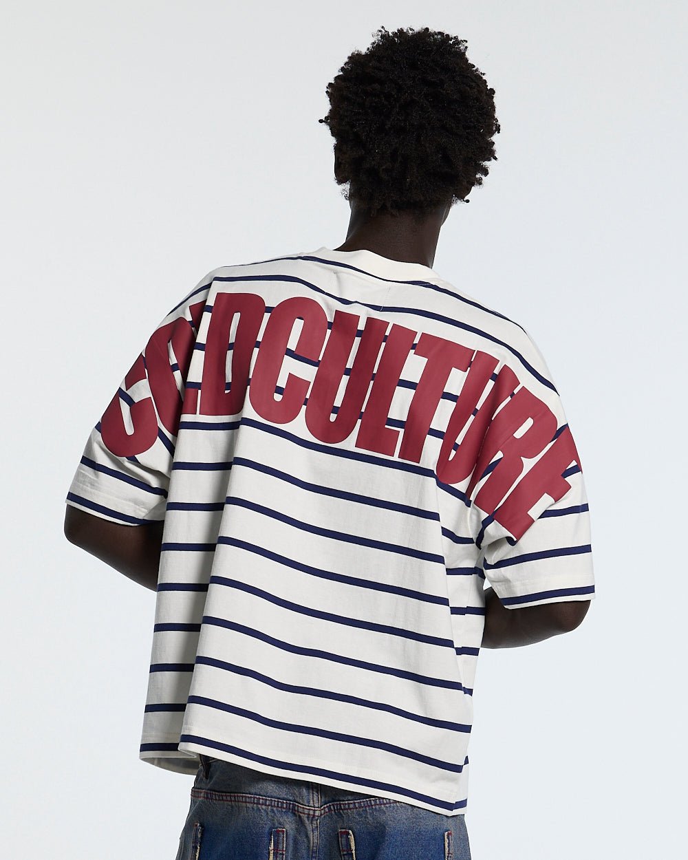 BAY STRIPE TEE WHITE - Cold Culture