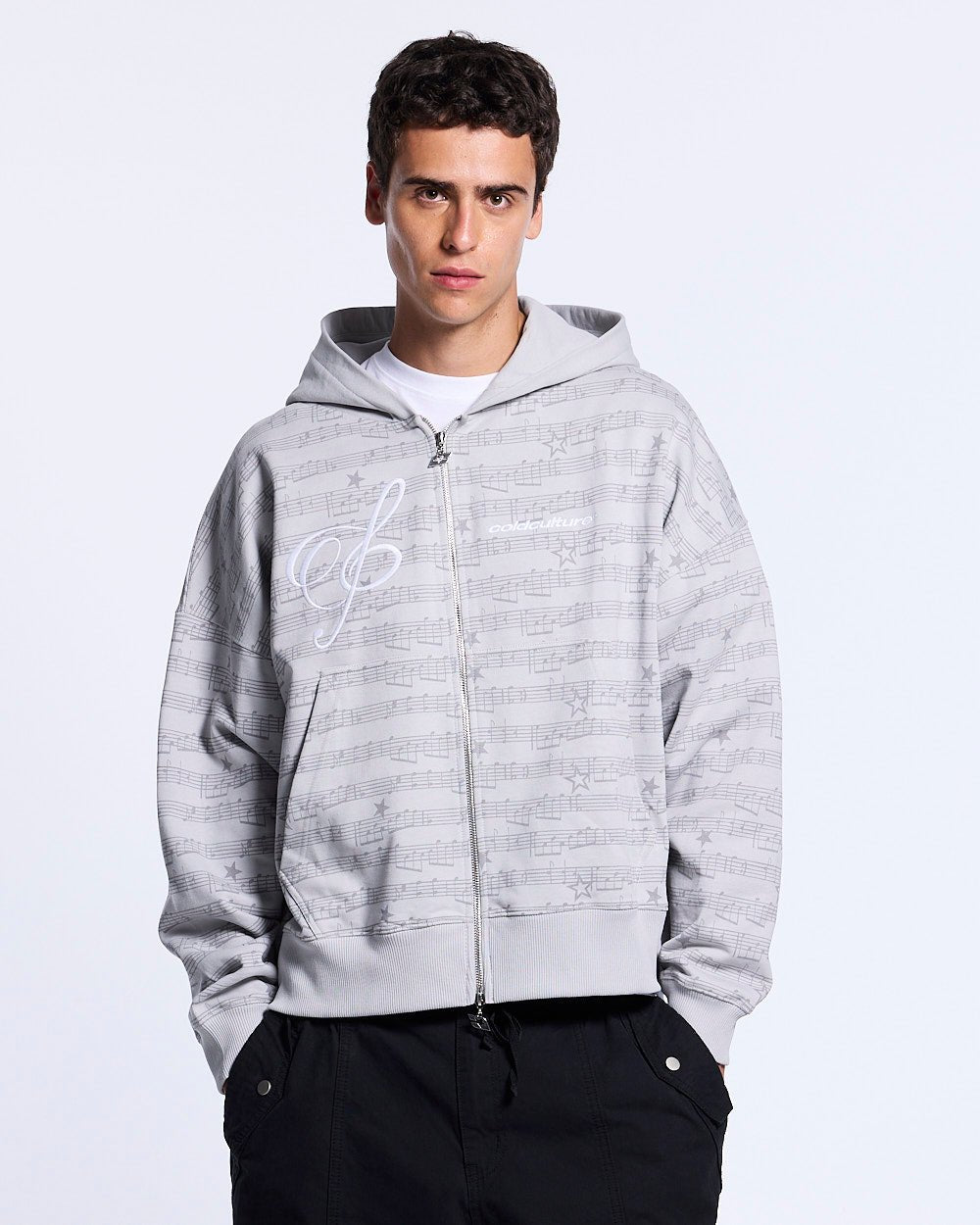 BEAT IT ZIP HOODIE GREY - Cold Culture