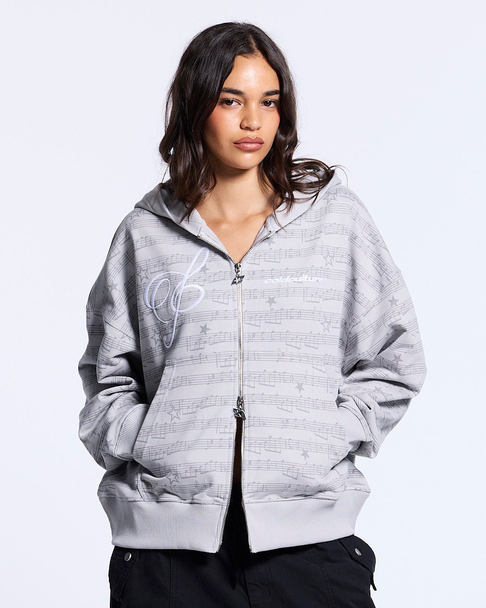 BEAT IT ZIP HOODIE GREY - Cold Culture #woman