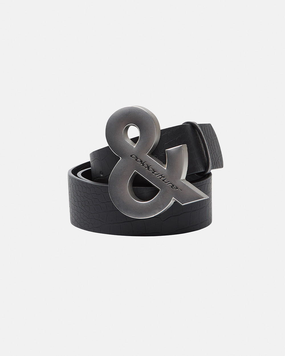 SNAKE & SKIN LEATHER BELT BLACK