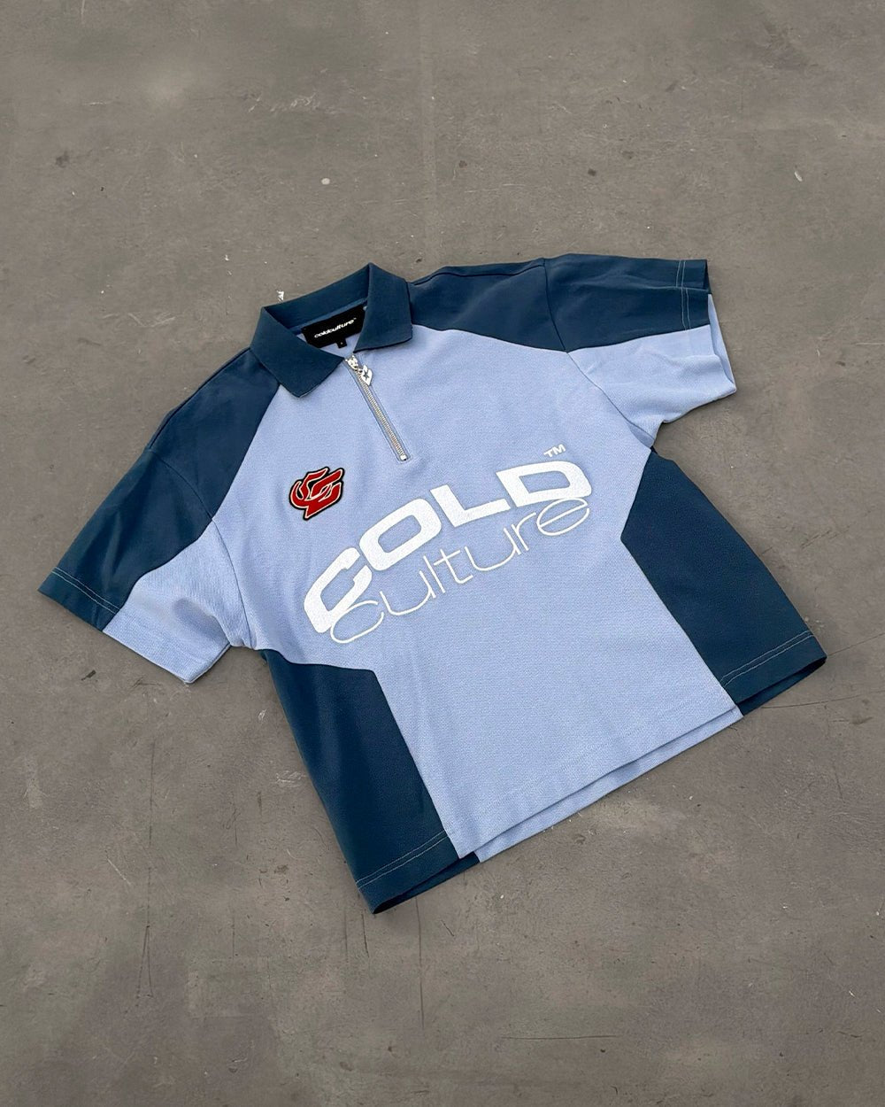 BIKER POLO LIGHT BLUE - Cold Culture