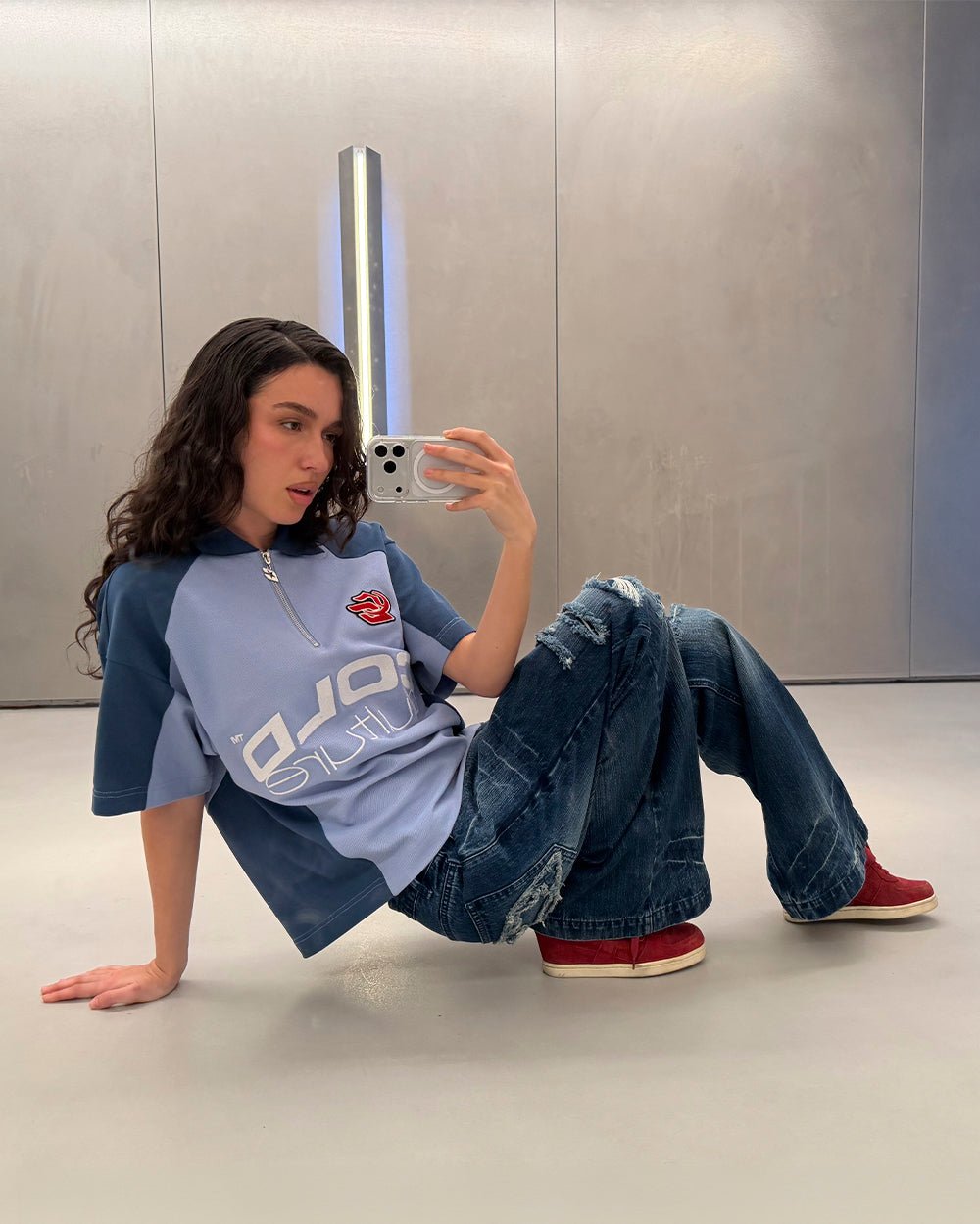 BIKER POLO LIGHT BLUE - Cold Culture