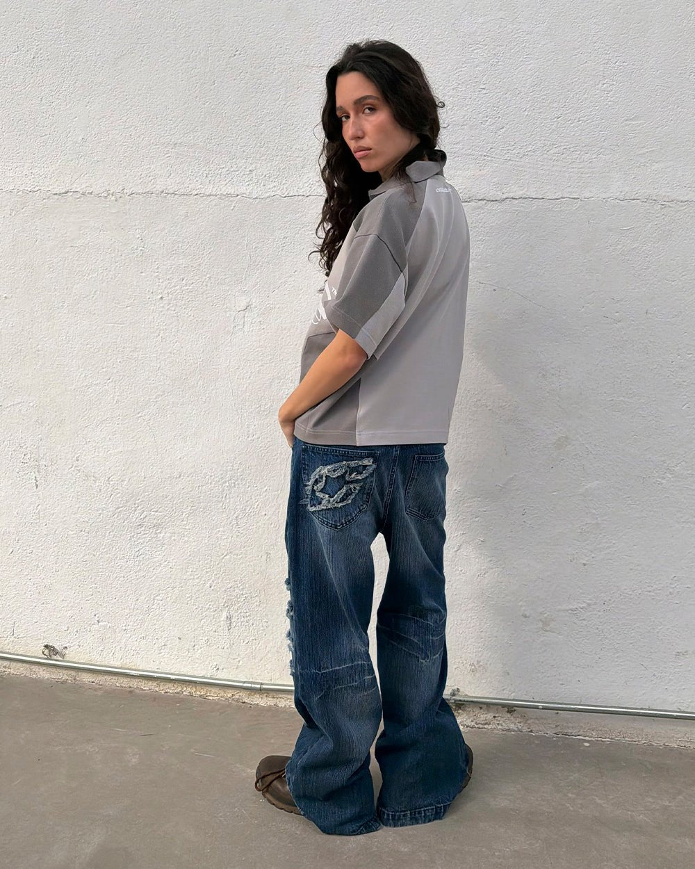 BIKER POLO LIGHT GREY - Cold Culture