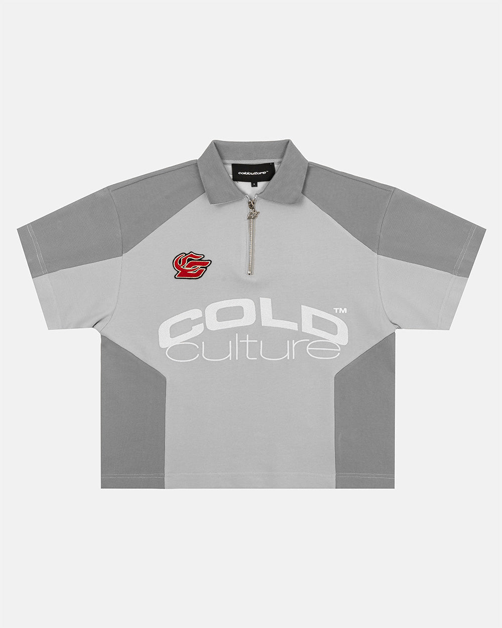 BIKER POLO LIGHT GREY - Cold Culture