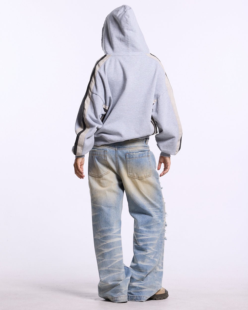 BIKER ZIP HOODIE HEATHER GREY - Cold Culture