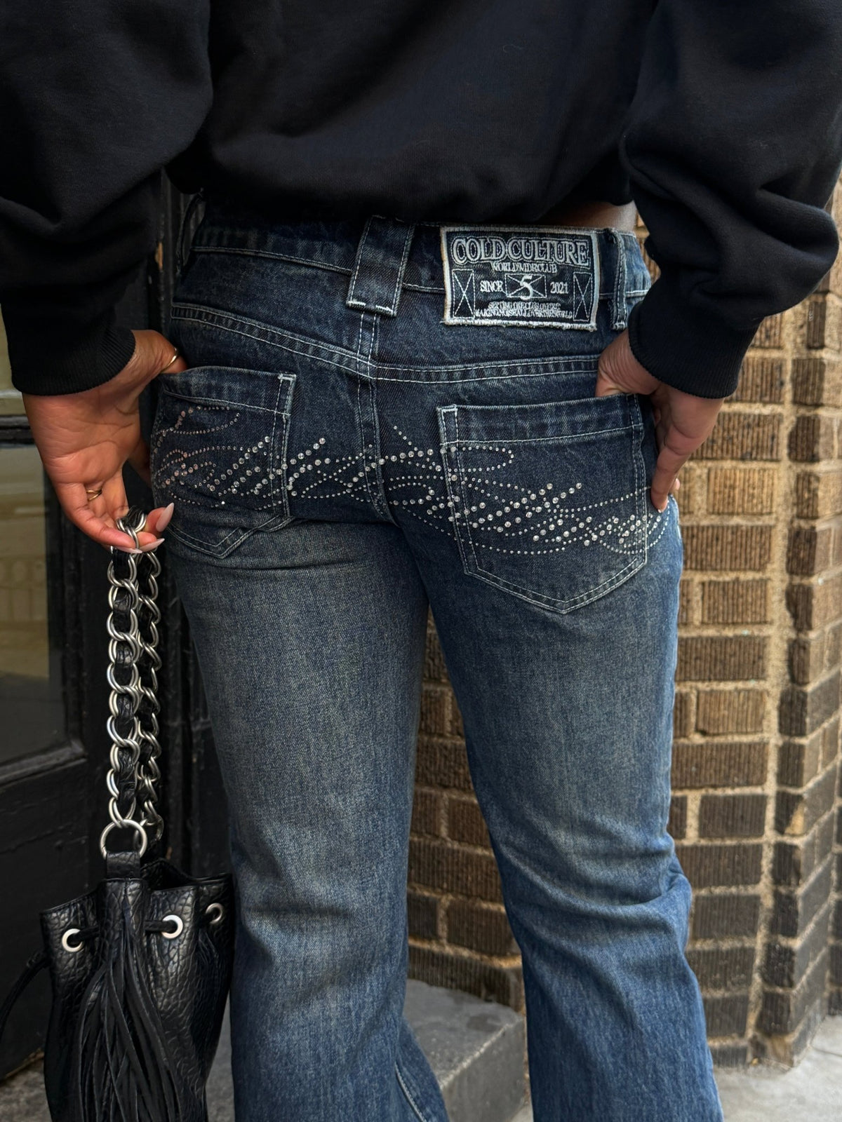 BLING BOOTCUT RAW DENIM - Cold Culture