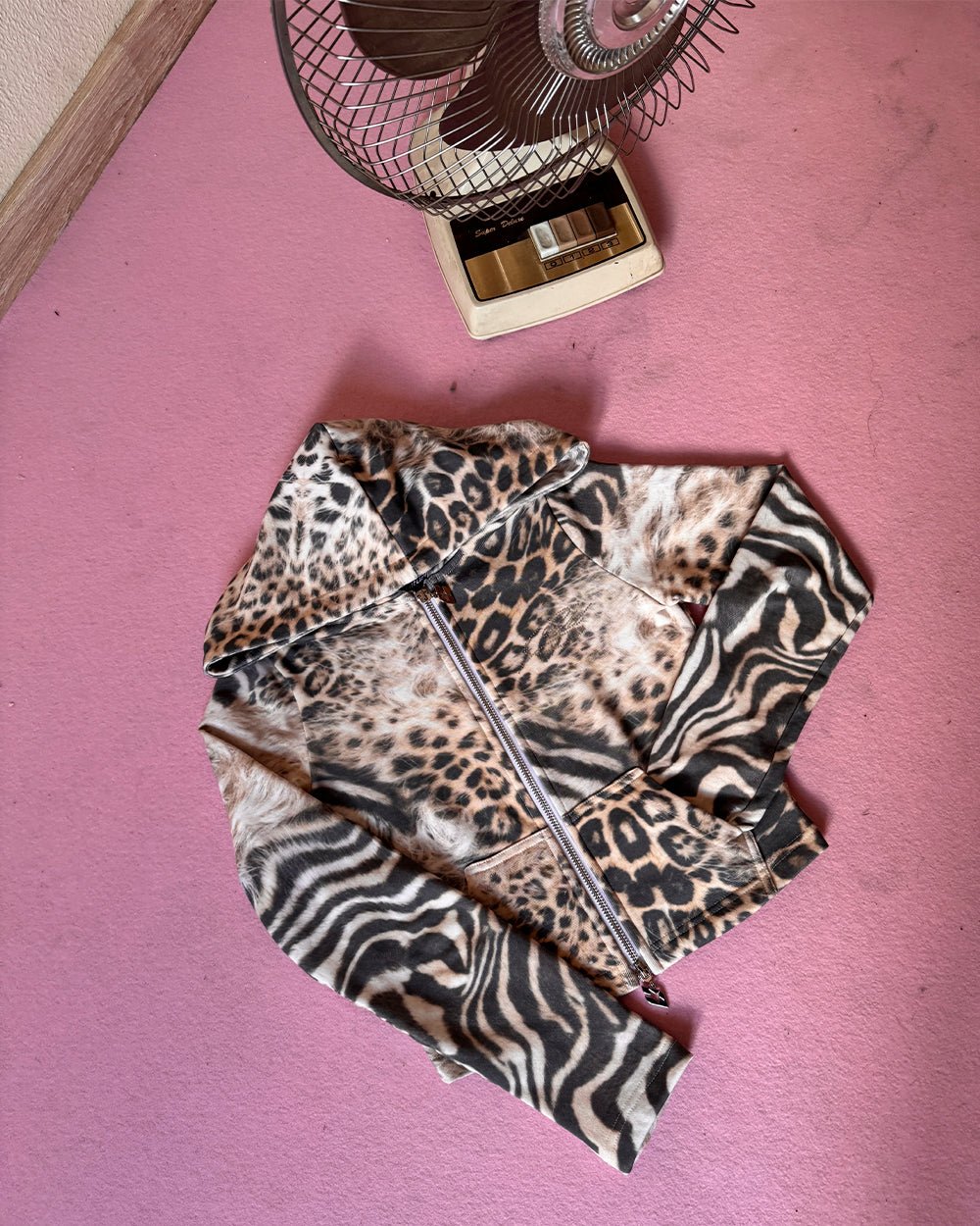 BLING ZIP HOODIE LEOPARD - Cold Culture