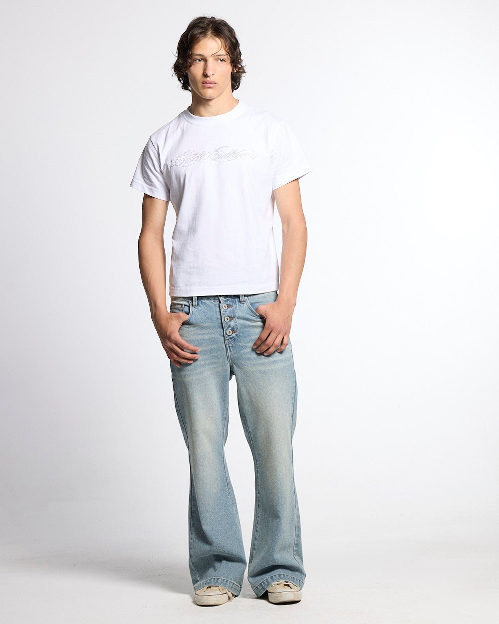 BLURRED V5 BOOTCUT PANTS LIGHT DENIM - Cold Culture