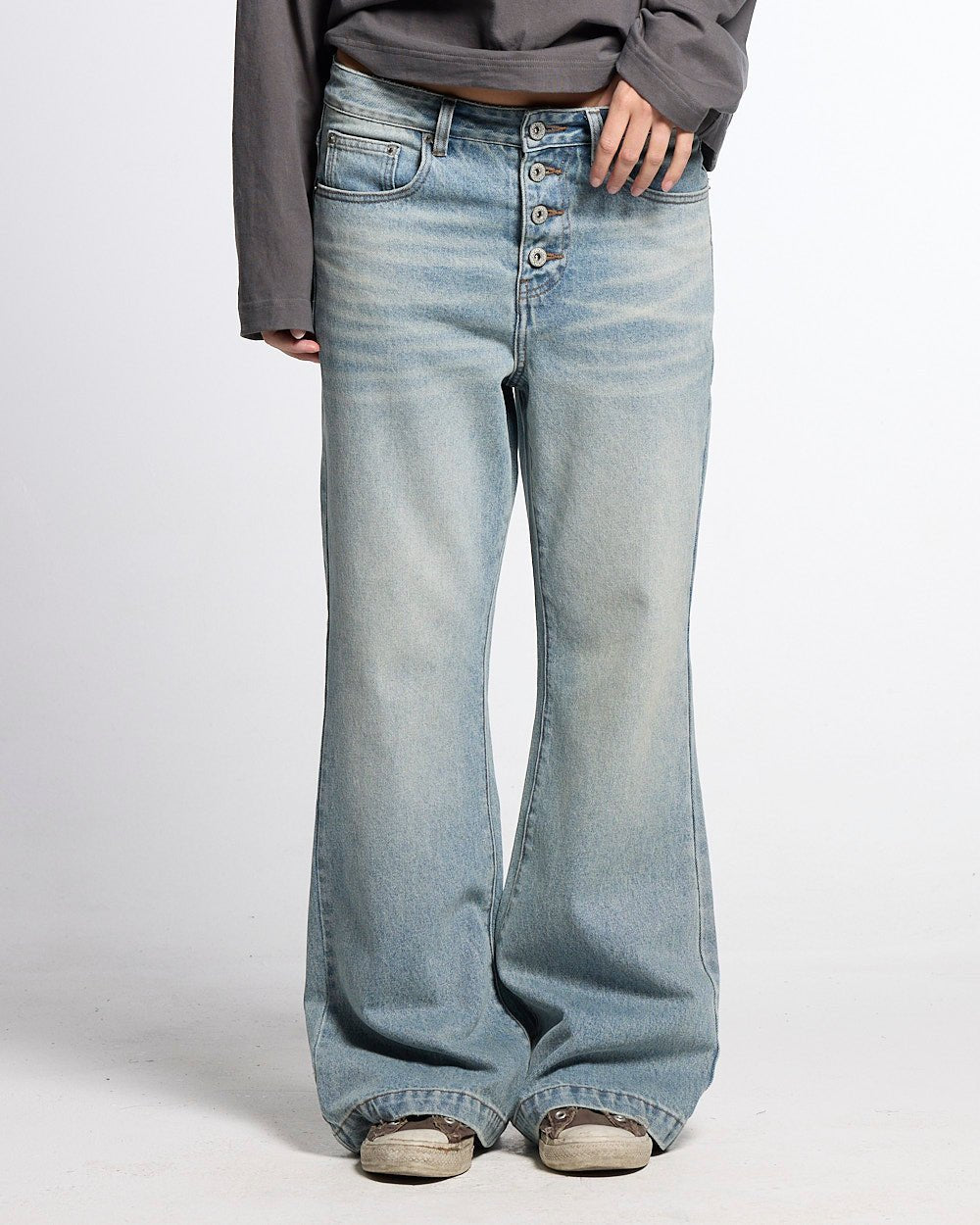 BLURRED V5 BOOTCUT PANTS LIGHT DENIM - Cold Culture