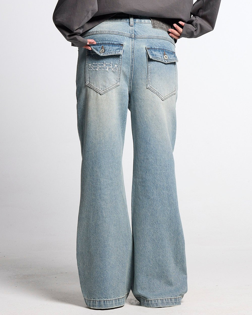 BLURRED V5 BOOTCUT PANTS LIGHT DENIM - Cold Culture