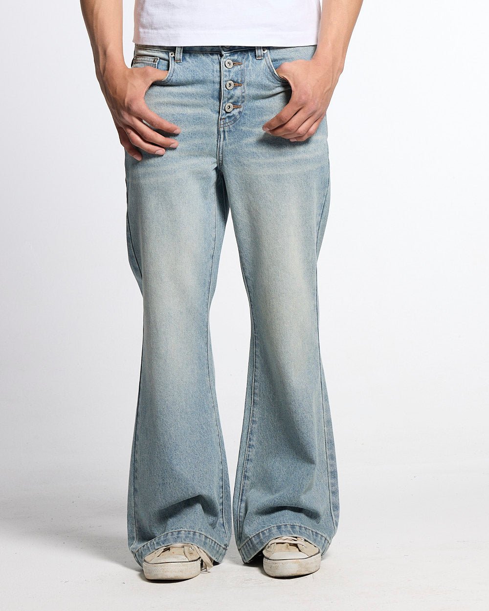 BLURRED V5 BOOTCUT PANTS LIGHT DENIM - Cold Culture
