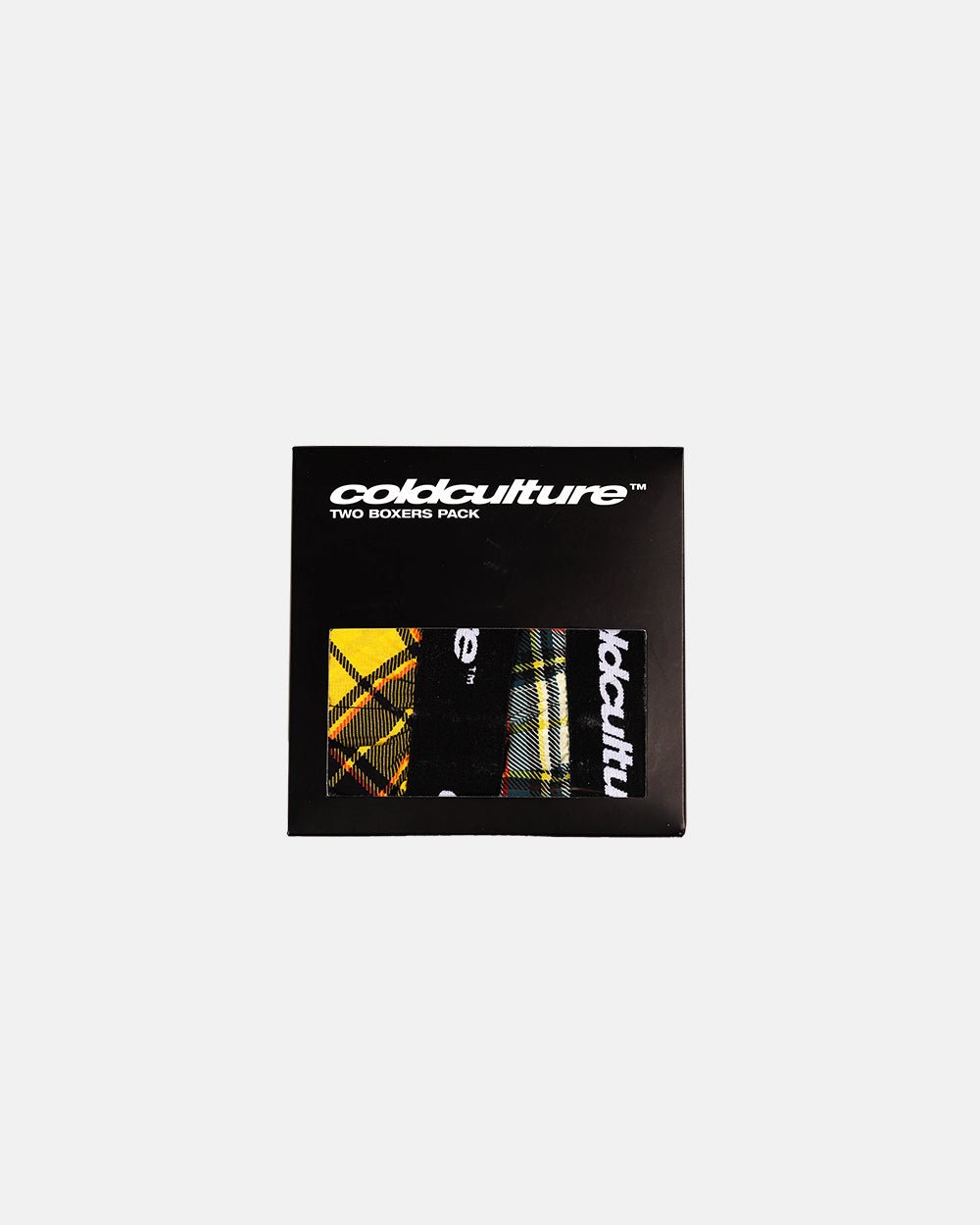 BOXERS SQUARES PACK YELLOW/CREAM TARTAN - COLD CULTURE