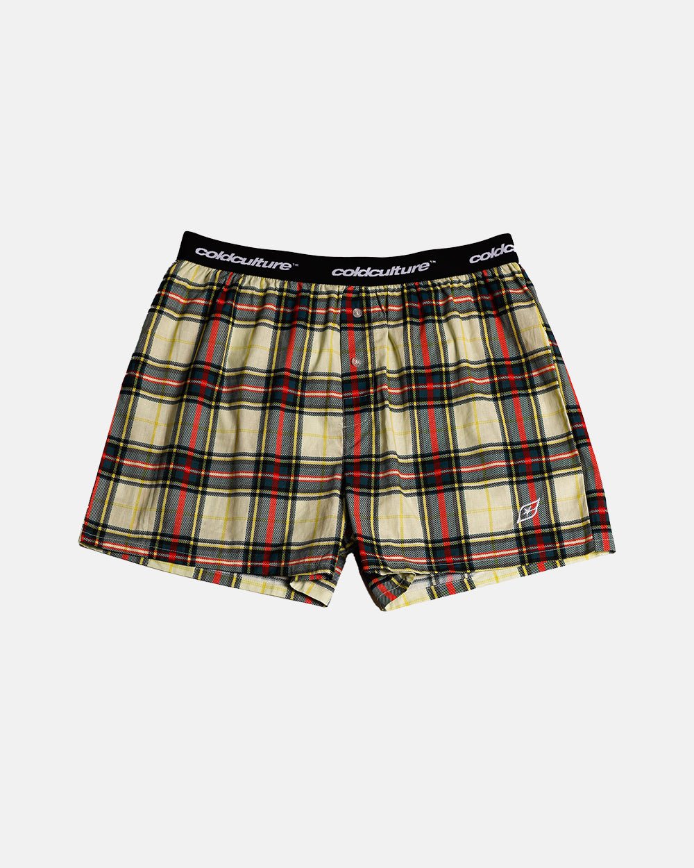 BOXERS SQUARES PACK YELLOW/CREAM TARTAN - COLD CULTURE