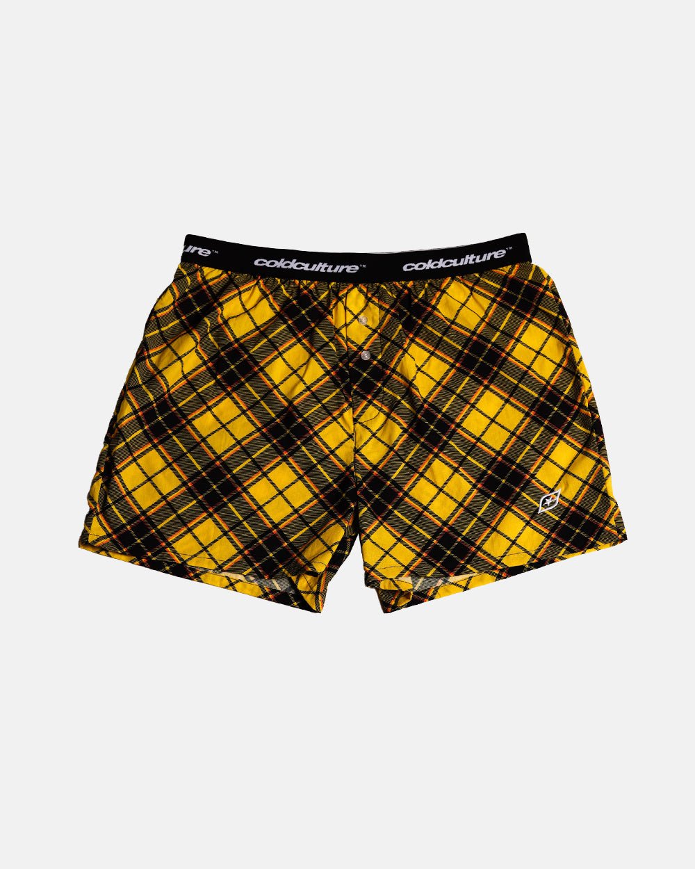 BOXERS SQUARES PACK YELLOW/CREAM TARTAN - COLD CULTURE