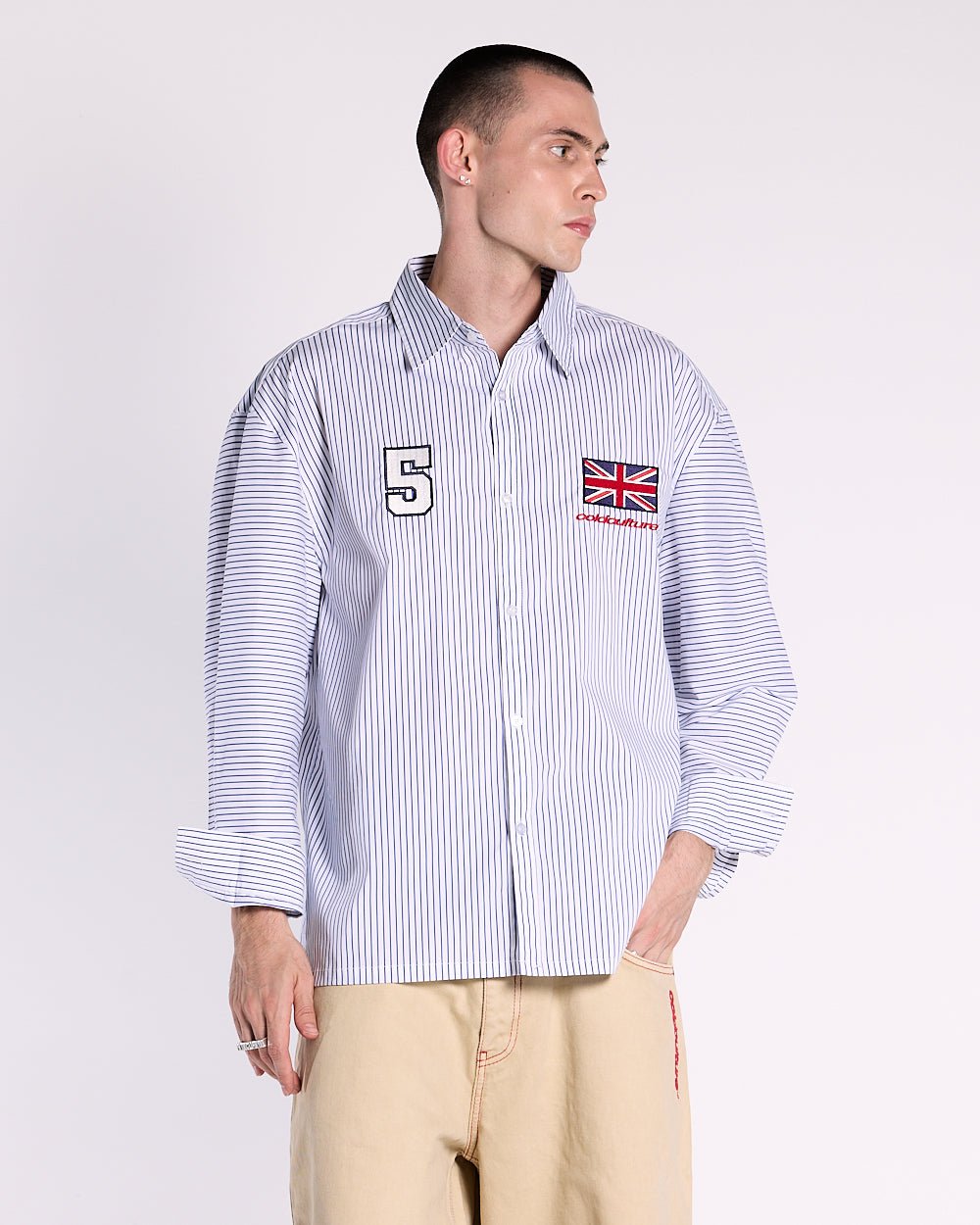 BRIGHTON SHIRT NAVY AND WHITE - COLD CULTURE