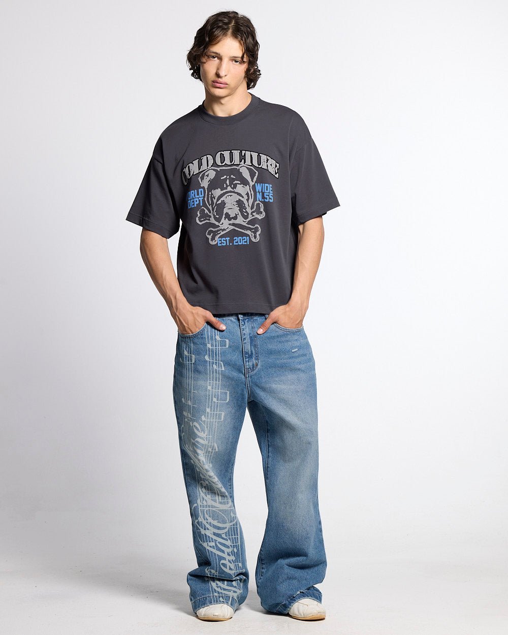 BULLDOG TEE DARK GREY - Cold Culture