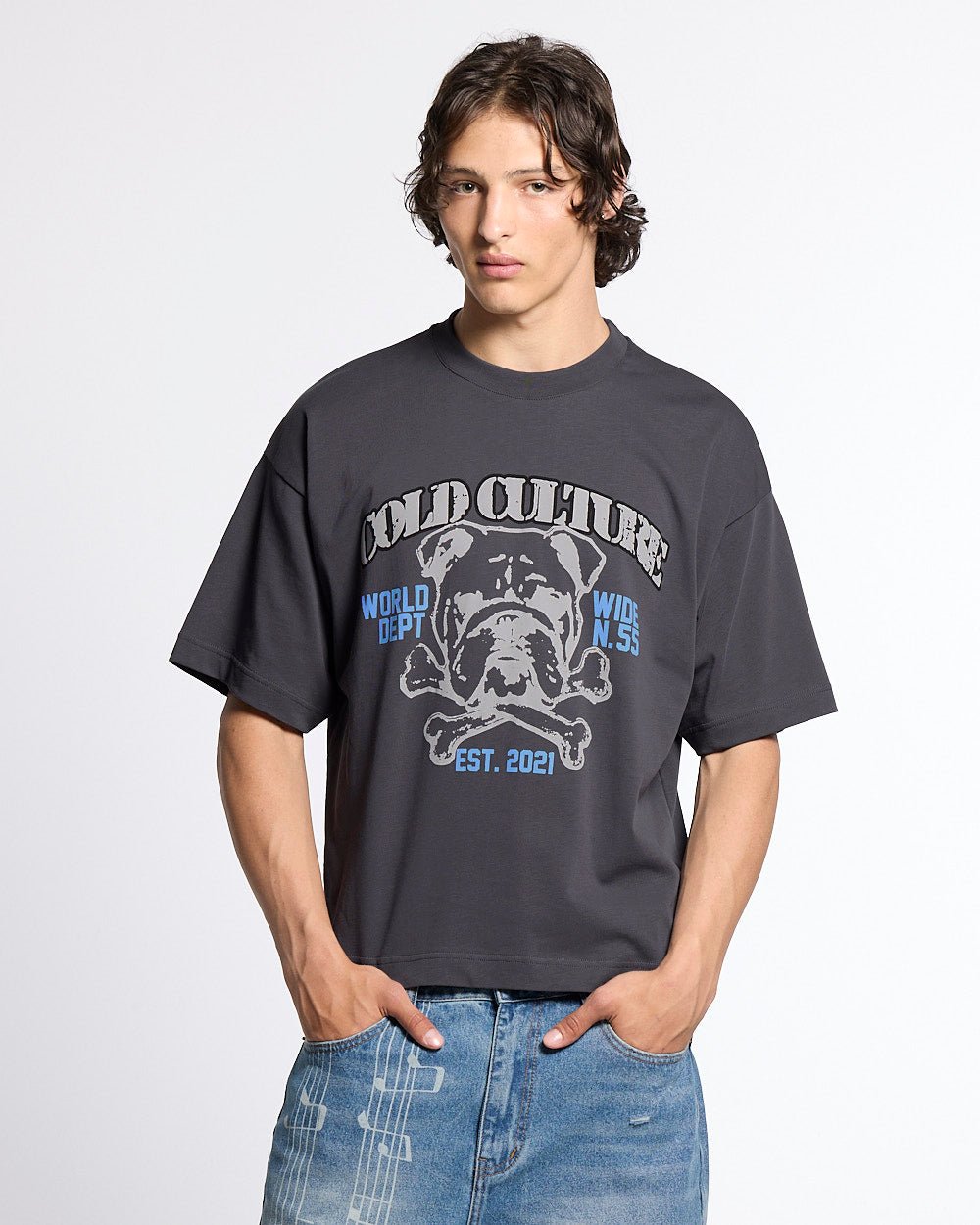 BULLDOG TEE DARK GREY - Cold Culture