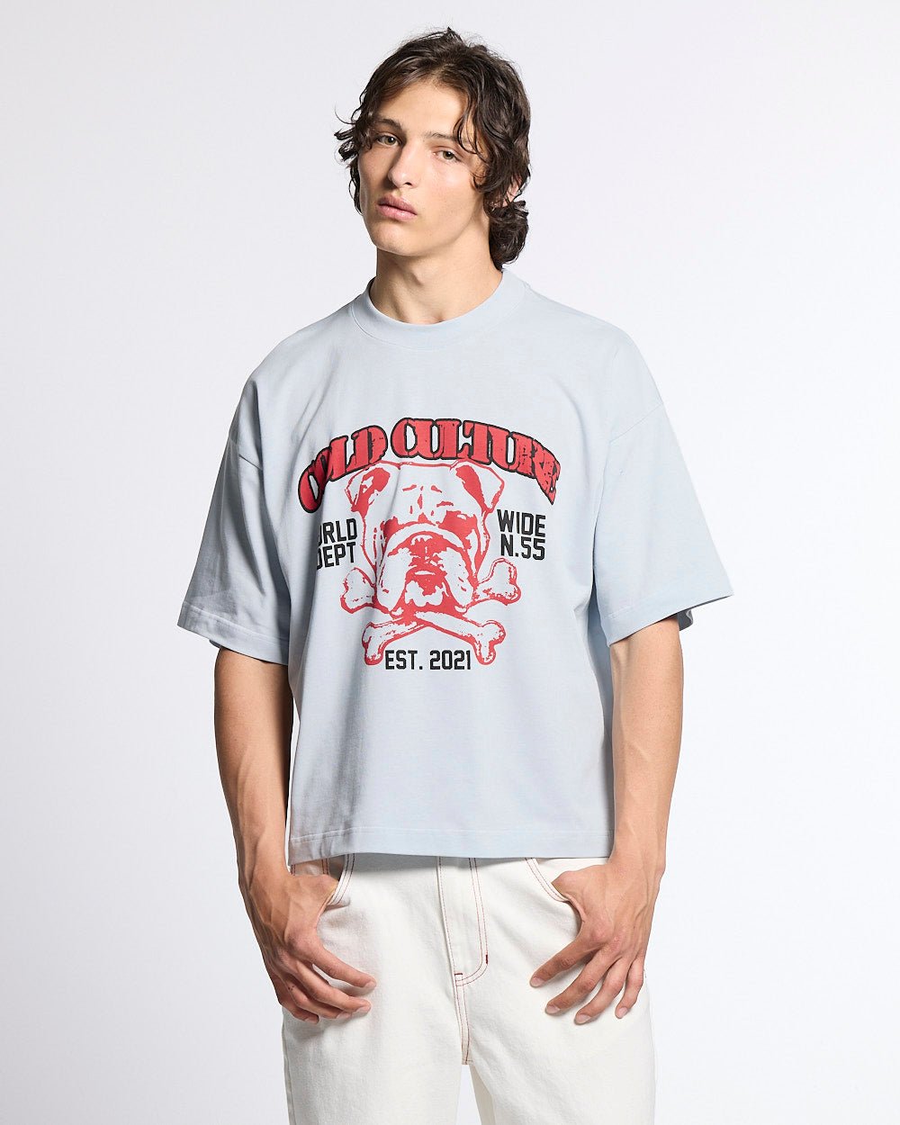 BULLDOG TEE LIGHT BLUE - Cold Culture