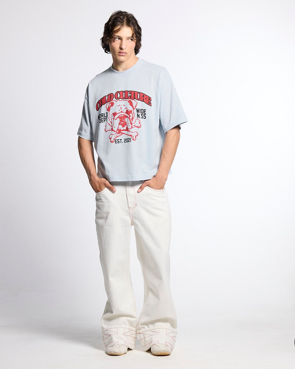 BULLDOG TEE LIGHT BLUE - Cold Culture