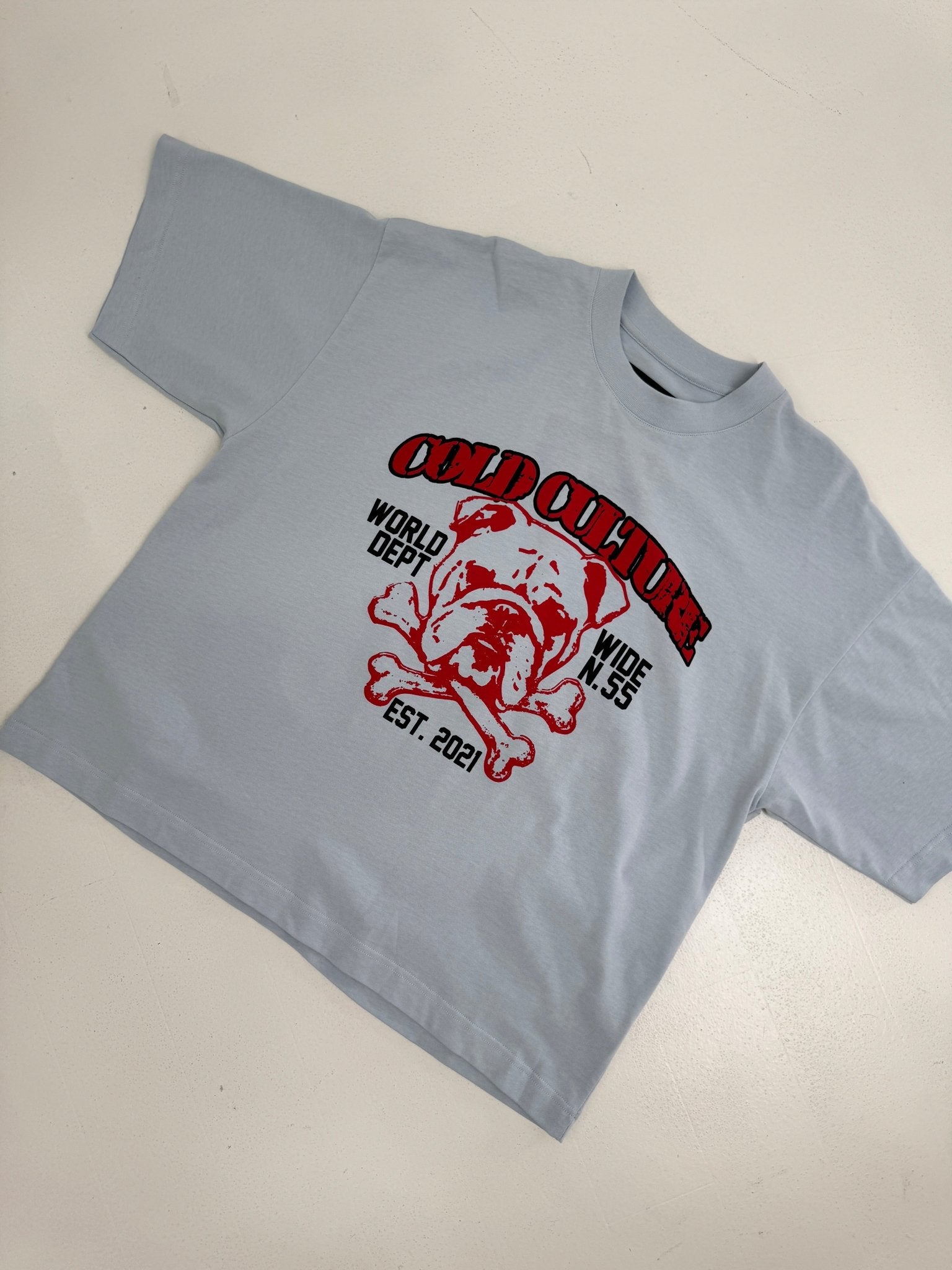 BULLDOG TEE LIGHT BLUE - Cold Culture