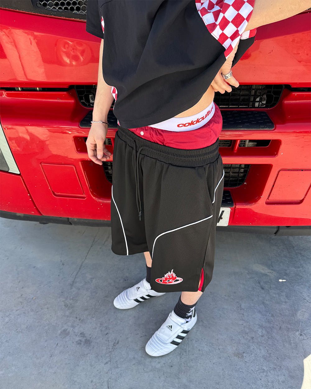 BURNIN COLD TRACKSUIT SHORTS BLACK - Cold Culture