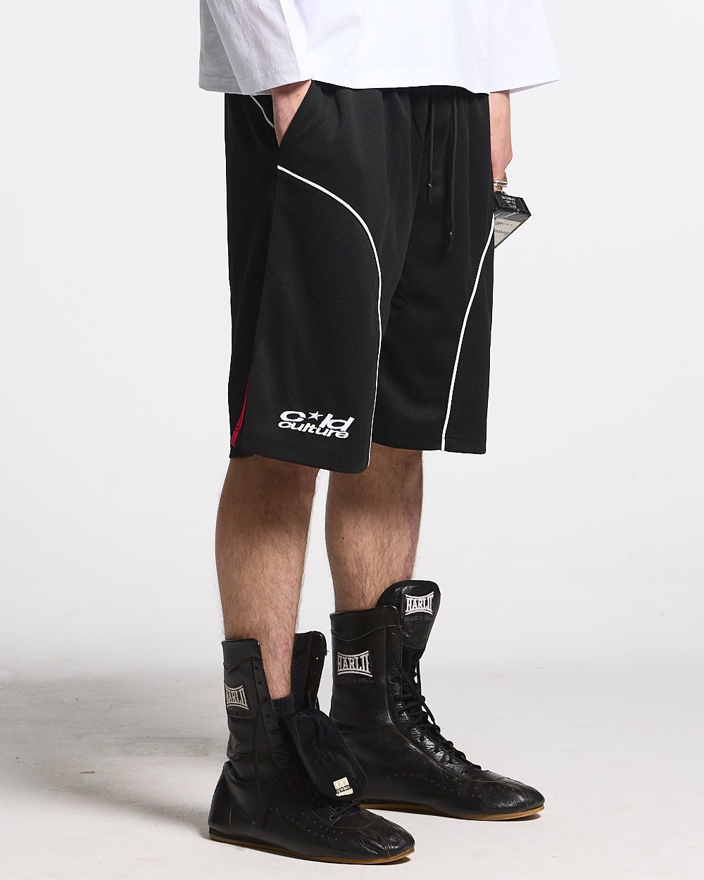 BURNIN COLD TRACKSUIT SHORTS BLACK - COLD CULTURE