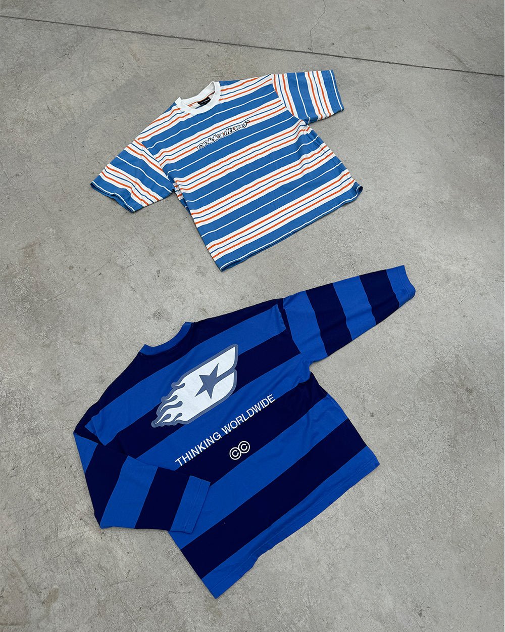 BURNIN STRIPES LONGSLEEVE BLACK AND BLUE - COLD CULTURE