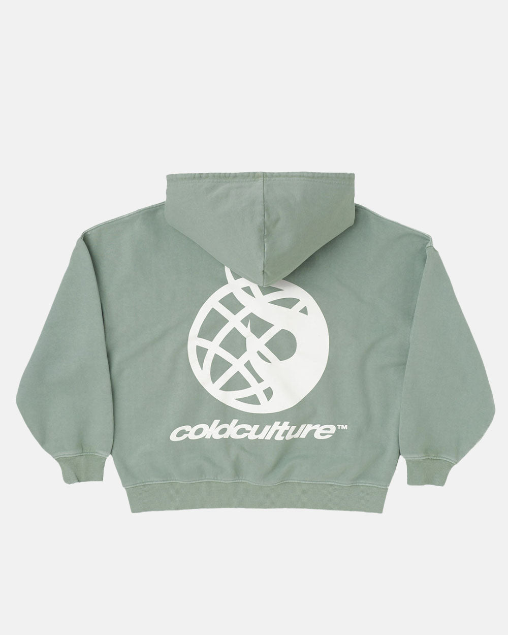 BURNING ZIP HOODIE +WASHED MARINE GREEN - COLD CULTURE