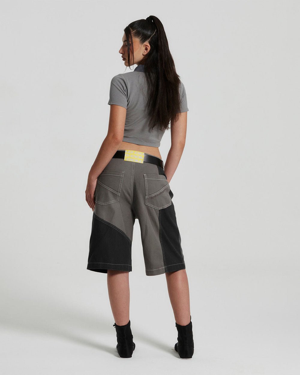 BUTTERFLY V2 SHORTS GREY/BLACK DENIM - COLD CULTURE