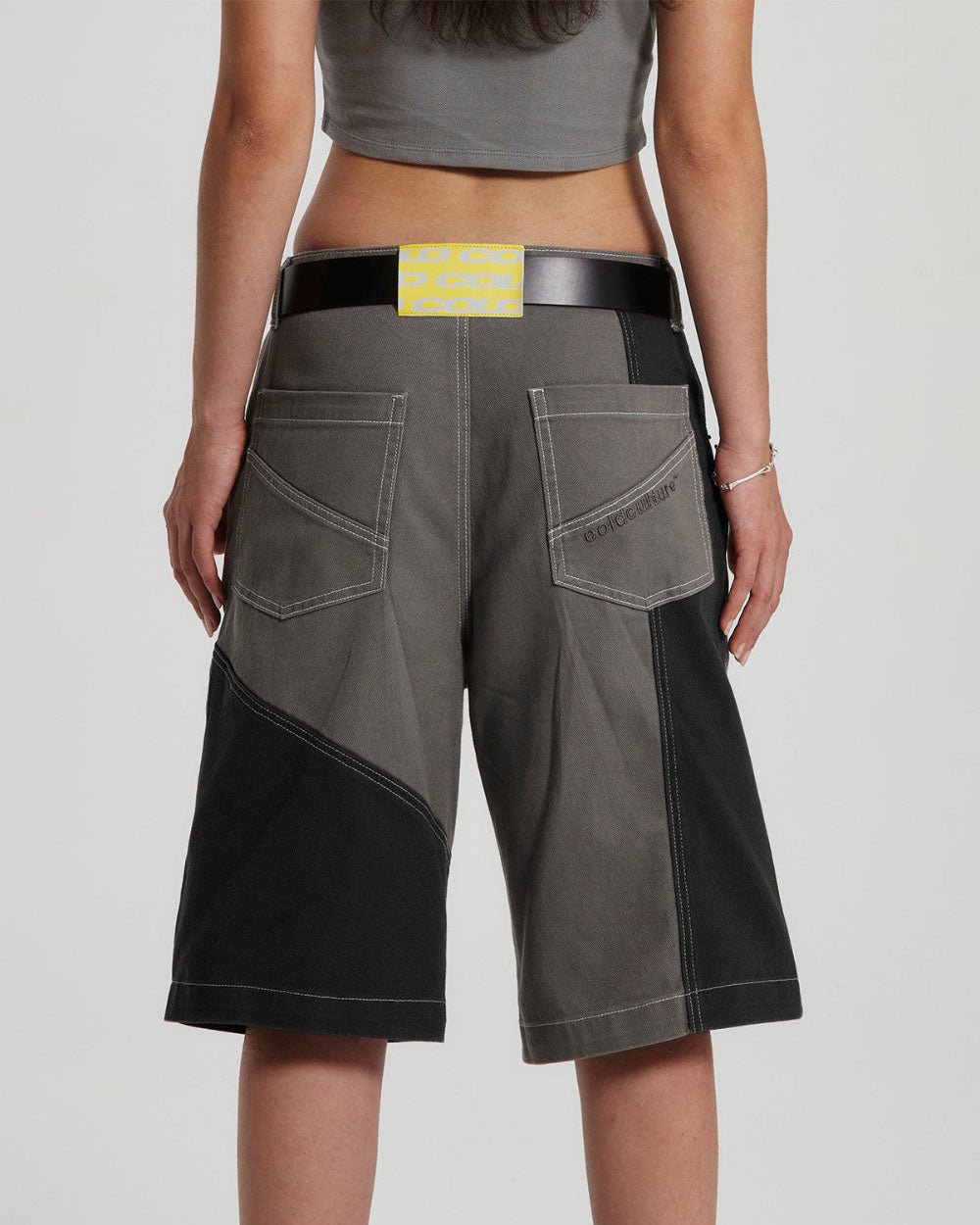 BUTTERFLY V2 SHORTS GREY/BLACK DENIM - COLD CULTURE