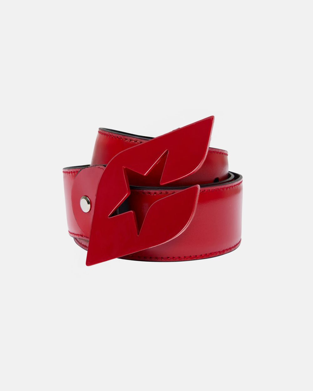 C STAR LEATHER BELT RED - Cold Culture