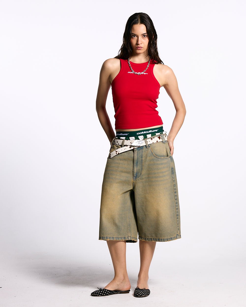 C V2 DIRTY DENIM SHORTS - COLD CULTURE