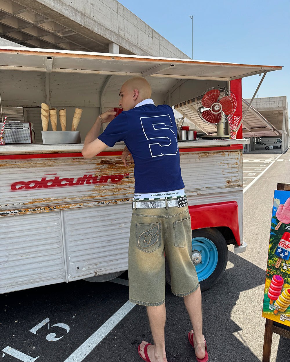 C V2 DIRTY DENIM SHORTS - COLD CULTURE