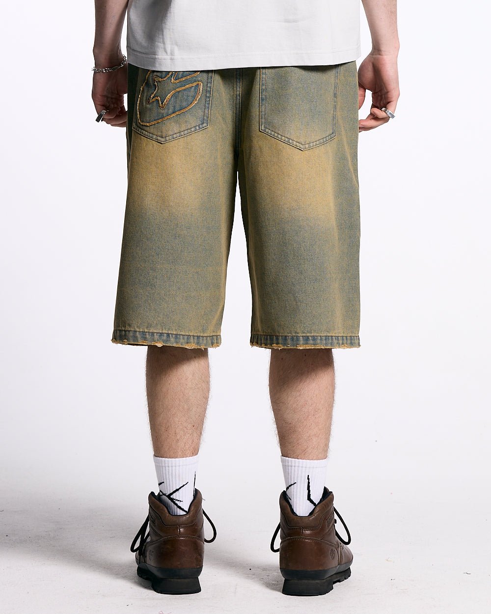 C V2 DIRTY DENIM SHORTS - COLD CULTURE