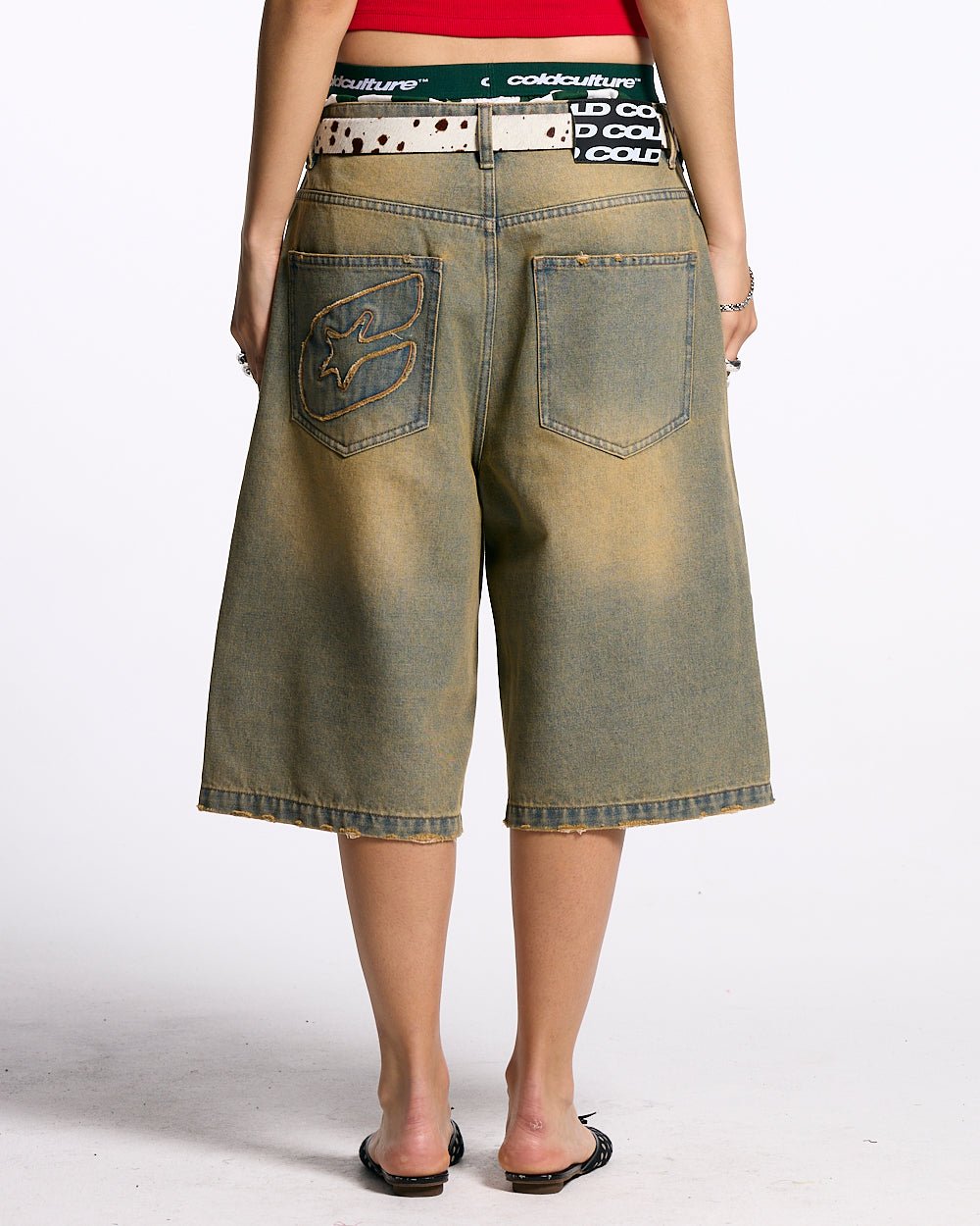 C V2 DIRTY DENIM SHORTS - COLD CULTURE