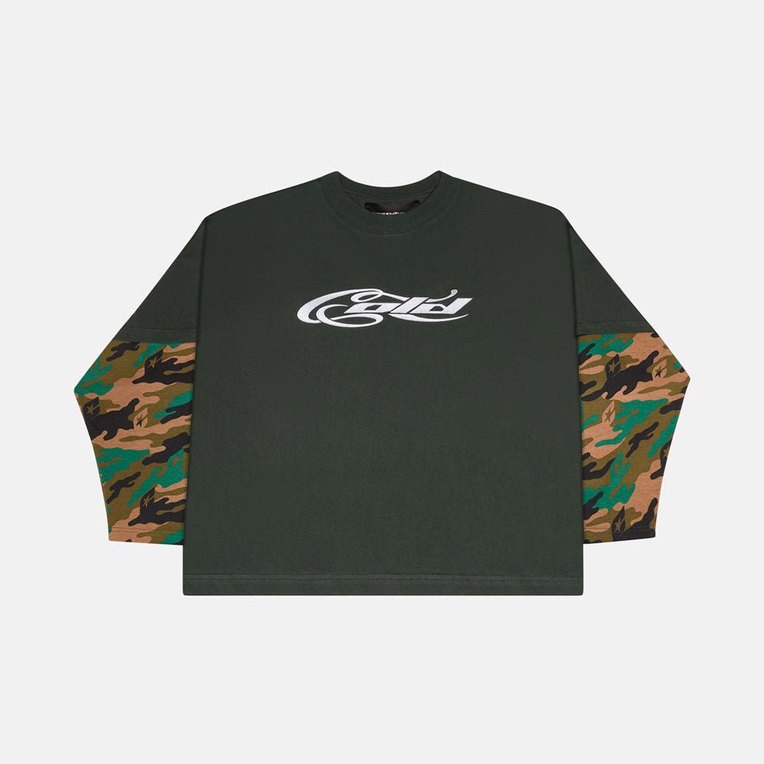 CAMO DOUBLE SLEEVE TEE DEEP FOREST - Cold Culture