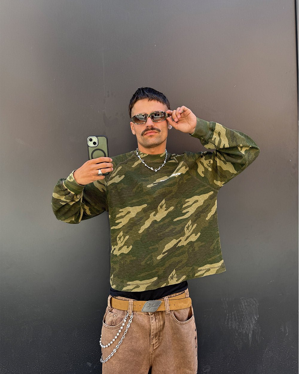 CAMO THERMAL LONGSLEEVE TEE GREEN - COLD CULTURE