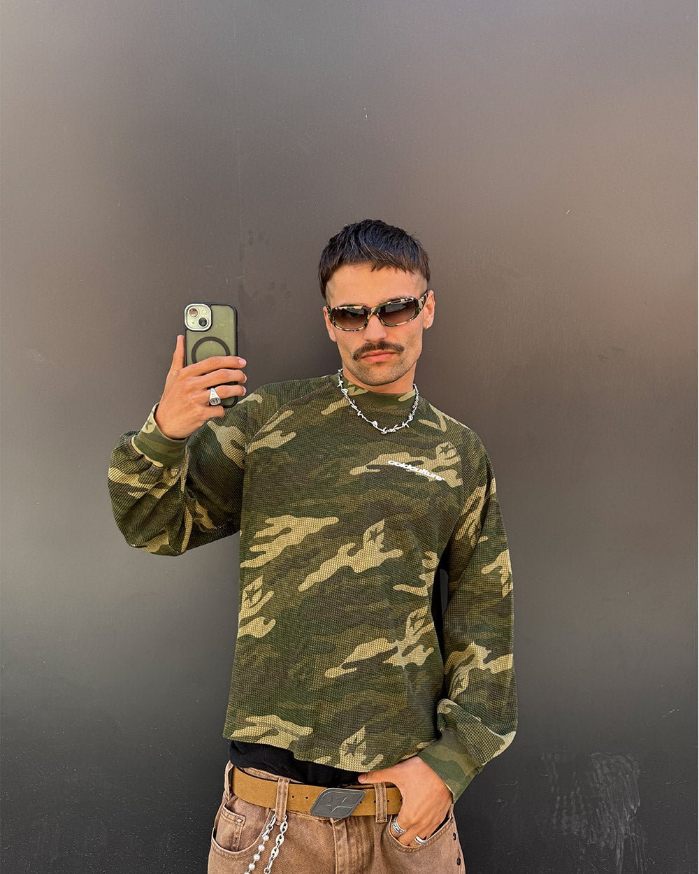 CAMO THERMAL LONGSLEEVE TEE GREEN - COLD CULTURE