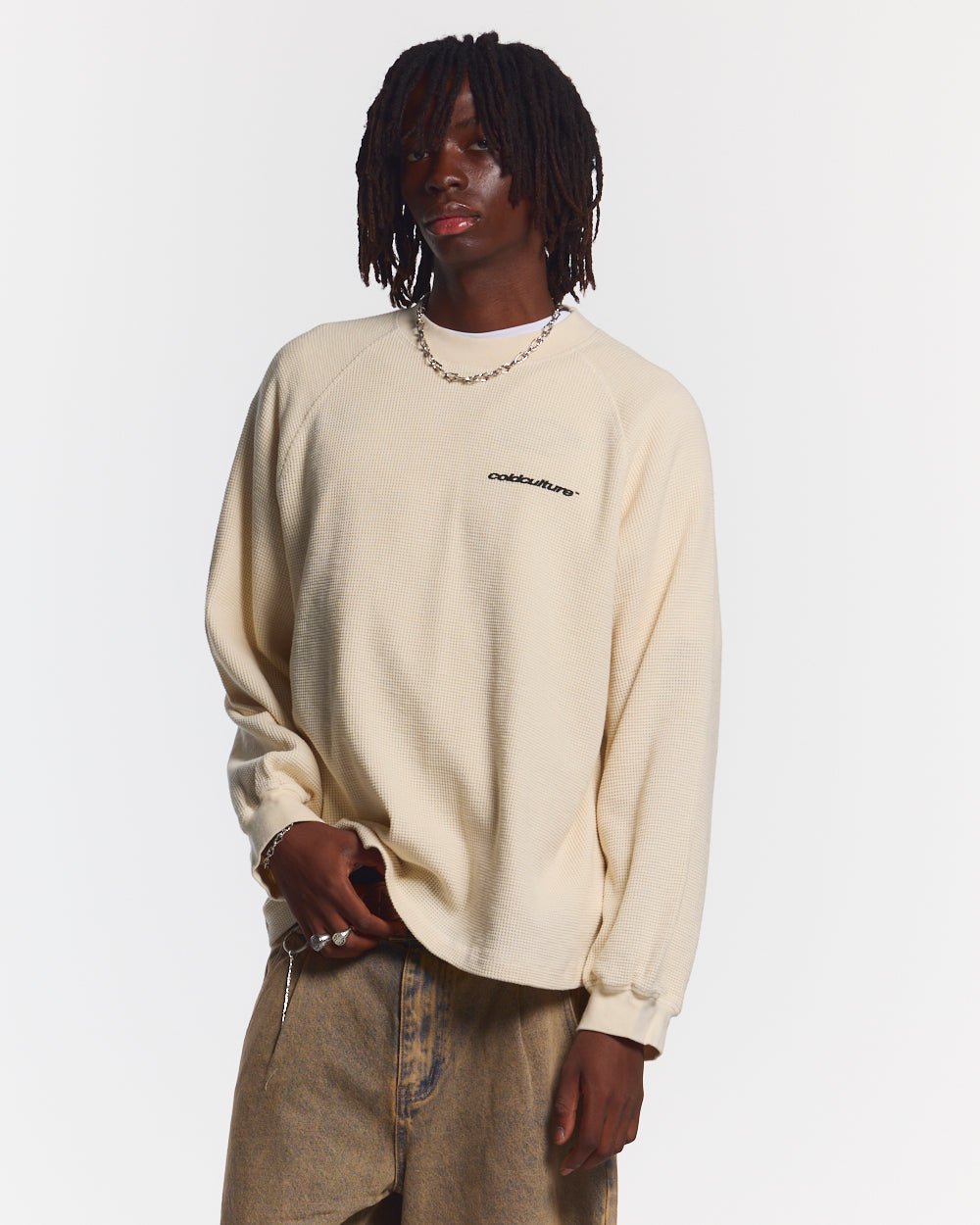 CAMO THERMAL LONGSLEEVE TEE WHITE - COLD CULTURE