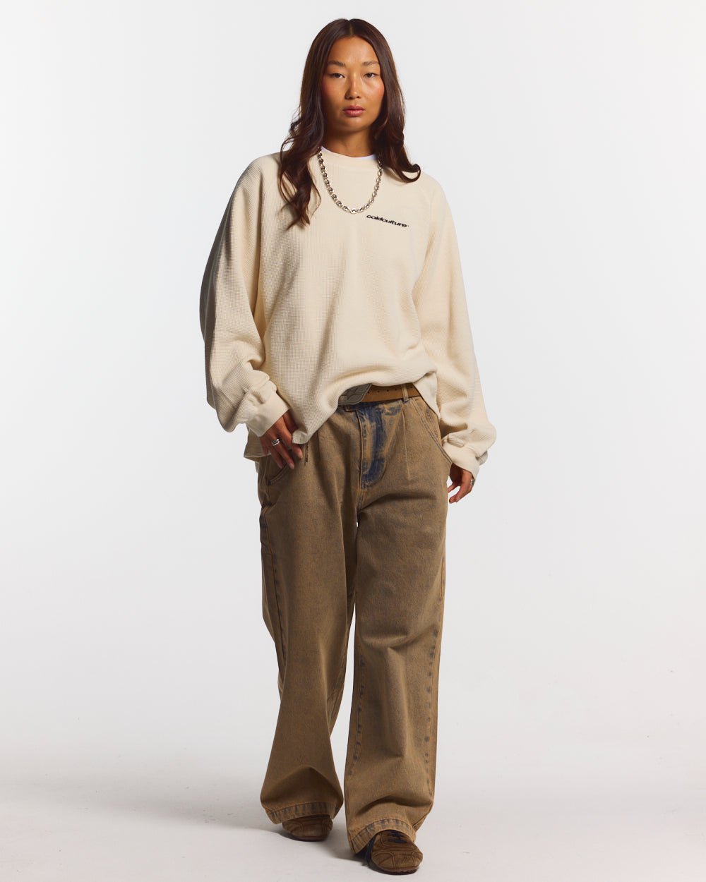 CAMO THERMAL LONGSLEEVE TEE WHITE - COLD CULTURE