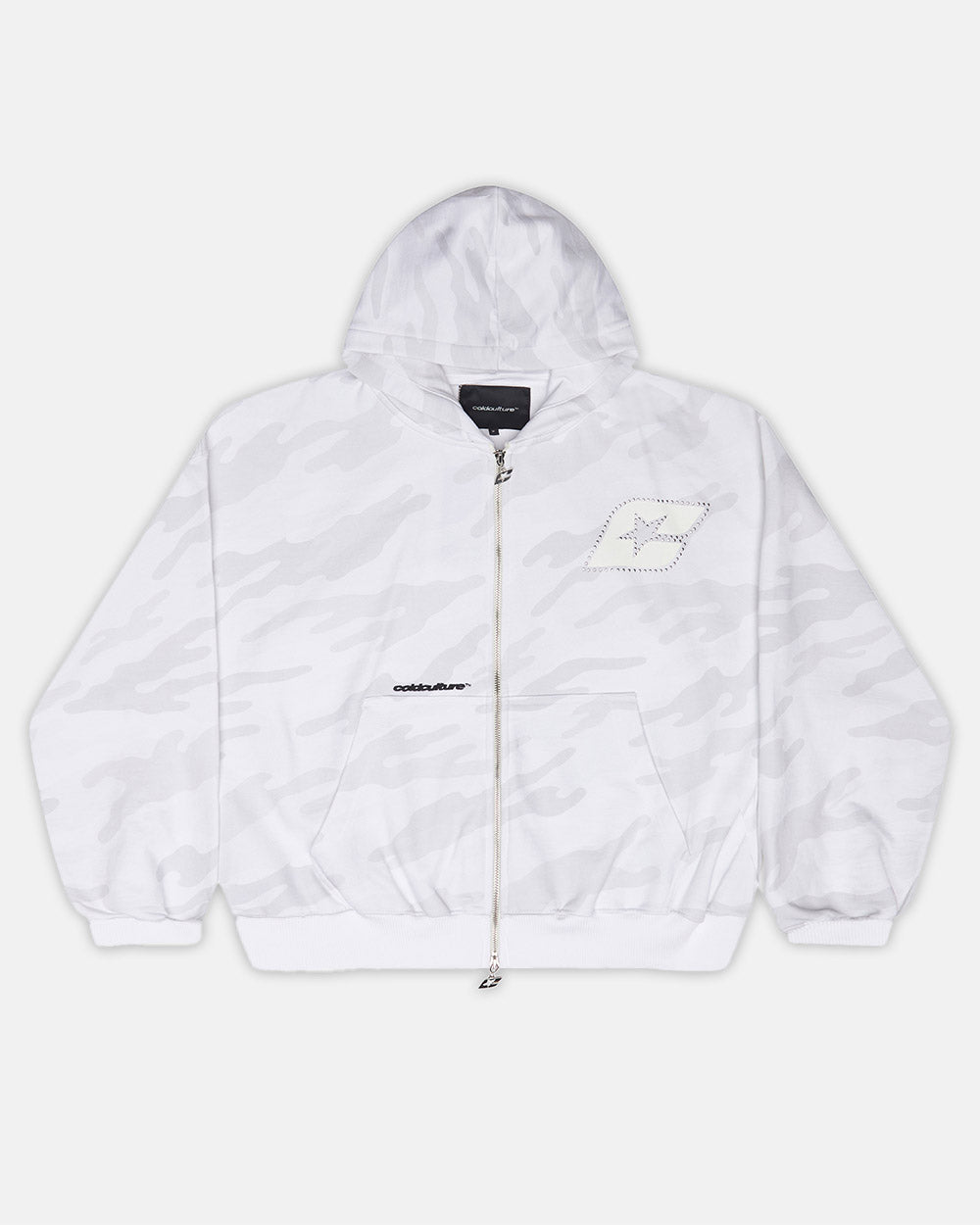 CAMO ZIP HOODIE GREY - Cold Culture