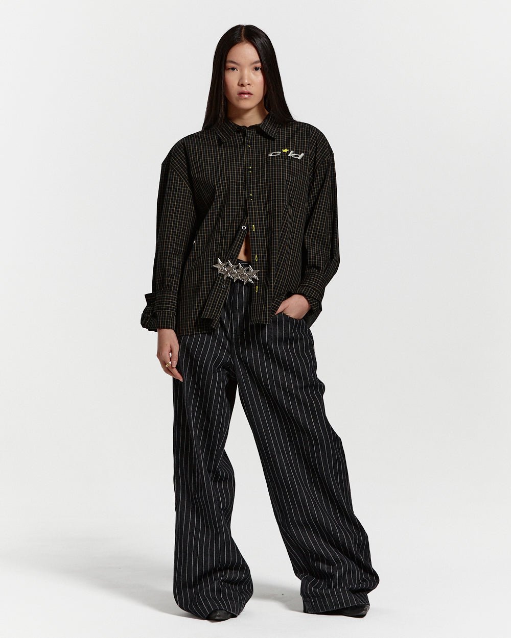 STRIPE FADE JORTS BLACK
