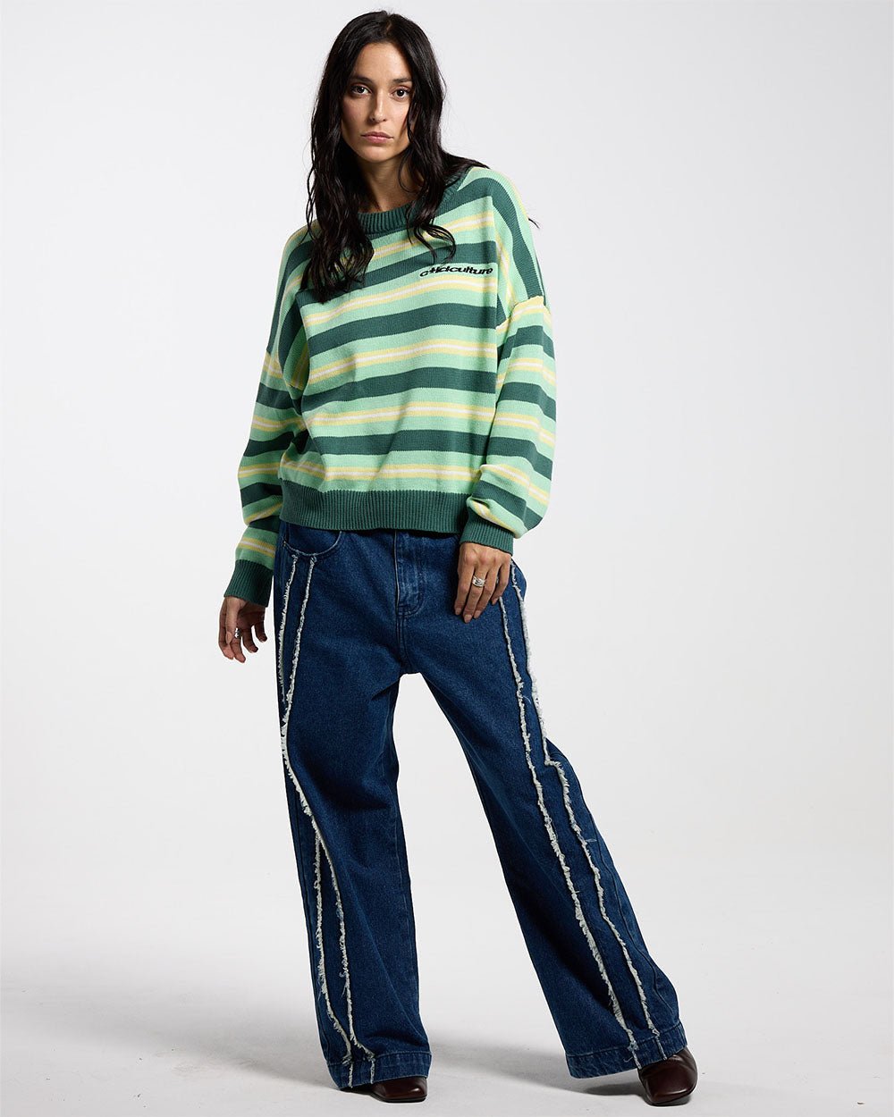 CASINO STRIPES KNIT PALE JADE - COLD CULTURE