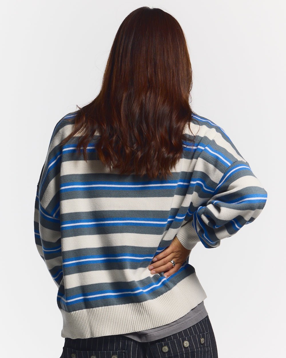 CASINO STRIPES KNIT WHITE MIST - COLD CULTURE