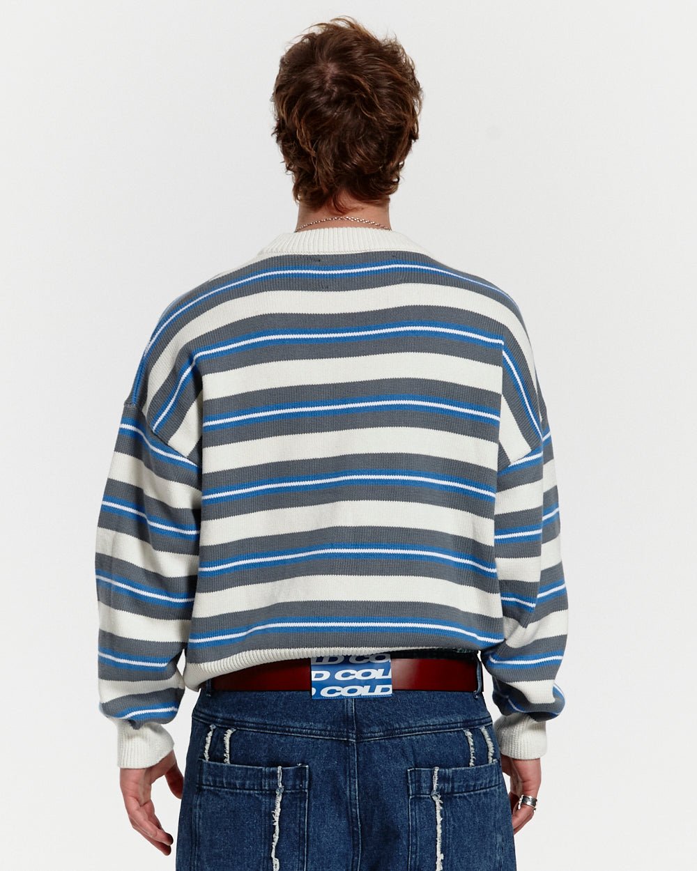 CASINO STRIPES KNIT WHITE MIST - COLD CULTURE