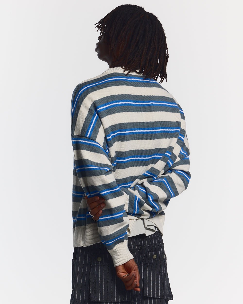 CASINO STRIPES KNIT WHITE MIST - COLD CULTURE
