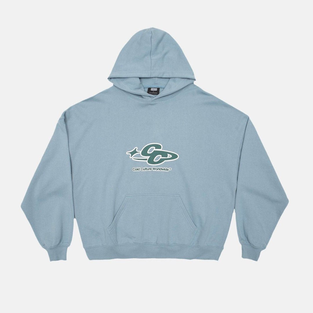 CC LOGO STAR OUTLINE HOODIE SHADY BLUE - Cold Culture